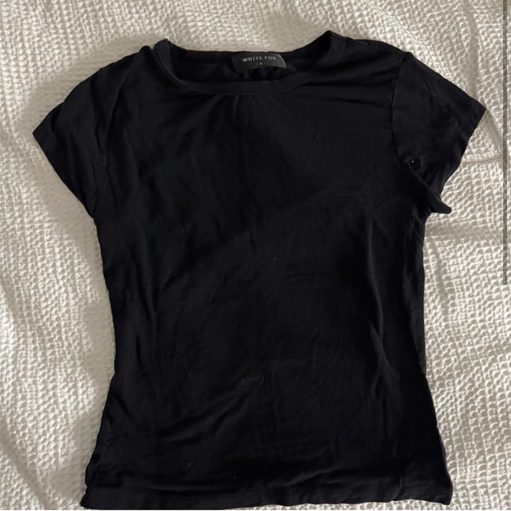 White Fox black too blessed tee